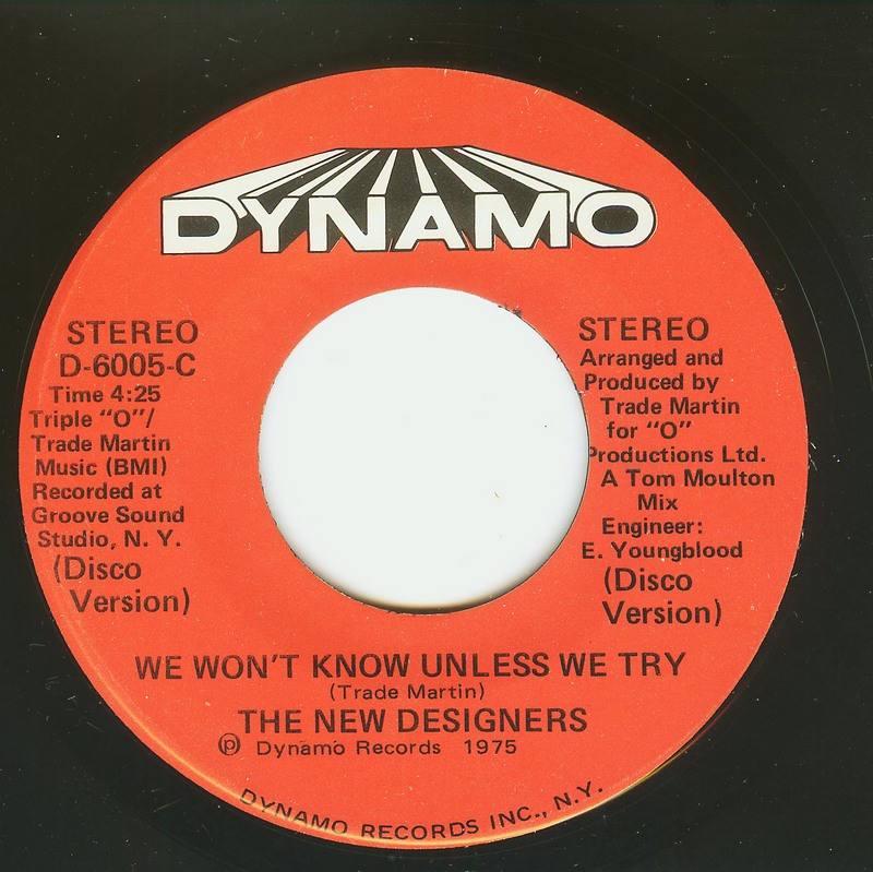 New Designers - We Won't Know Unless We Try / We Won't Know Unless We Try (Disco Version)