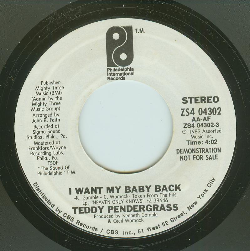 Teddy Pendergrass - I Want My Baby Back / Same